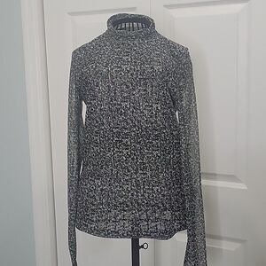 Anthropologie Sheer Printed Turtleneck Pullover. SIZE XS